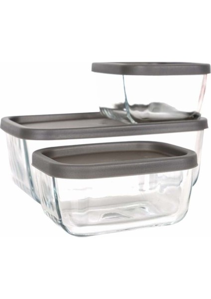 Feyzade Cube Saklama Kabı Seti (1 Adet 1170CC- 2 Adet 405CC) modelleri