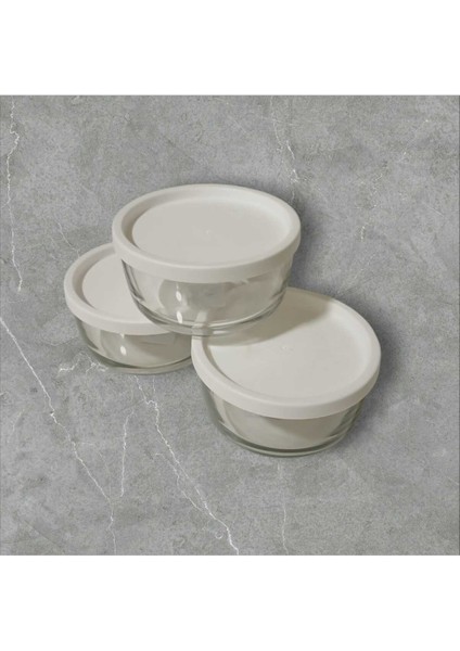 Feyzade Round Saklama Kabı (380 cc x 3 Adet) Beyaz Kapaklı (LV-RND-211) fiyatları