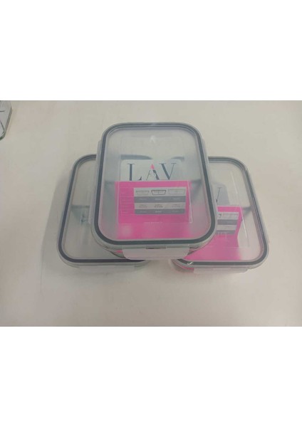 Fresco Cam Kilitli Iki Bölmeli Dikdörtgen Saklama Kabı 3'lü Set 1700CC Gri Kapaklı FRS-299 fiyatları