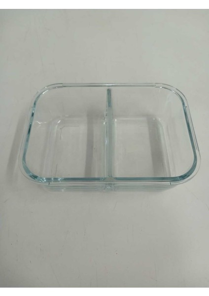 Fresco Cam Kilitli Iki Bölmeli Dikdörtgen Saklama Kabı 3'lü Set 1700CC Gri Kapaklı FRS-299