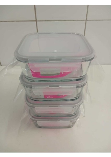 Feyzade Fresco Cam Kilitli Saklama Kabı 4’lü Set 1150CC Kare (FRS-249) fiyatları