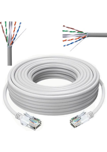 100 Metre Cat6 Internet Kablosu Utp Patch High Speed Açık Gri