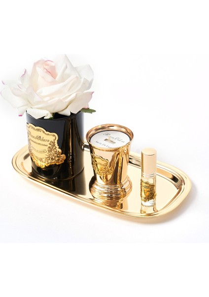 Siyah Cam Gold Allıklı Set