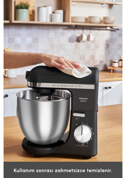7l Siyah Hamur Yoğurma Makinesi, Güçlü ve Pratik, Mükemmel Sonuçlar
