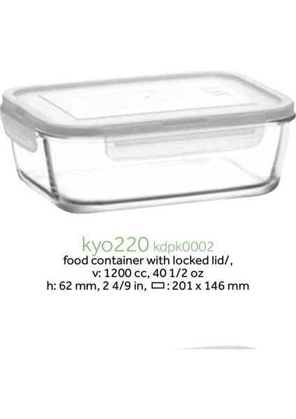 Fresco 4'lü Saklama Kabı Seti (Dikdörtgen) (Beyaz Kapak 1900CC-1200CC-800CC-400CC) modelleri