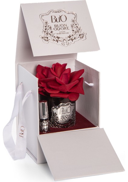 Füme Cam Silver Vazo Kırmızı Tek Gül fırsatları
