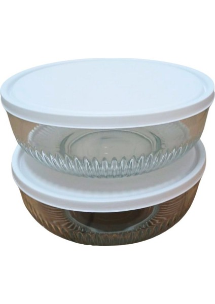 Feyzade Tokyo Saklama Kabı 2 Adet 2600 cc Beyaz Kapaklı