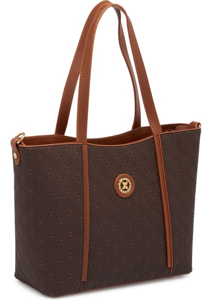 Kahve Print Kadın Omuz Çantası - S1WPR0000804-R1P fiyatları