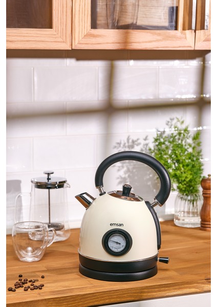 Bej Renkli Sıcak Su Demliği, Pratik ve Şık Tasarım