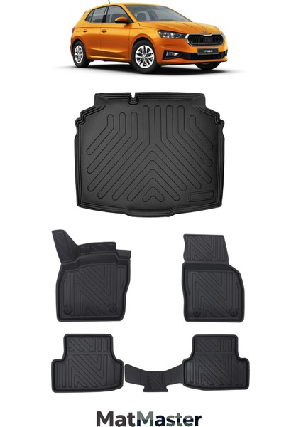 Skoda Fabia 2025 Model 5d Premium Ekstra Havuzlu Paspas ve Bagaj Havuzu Set
