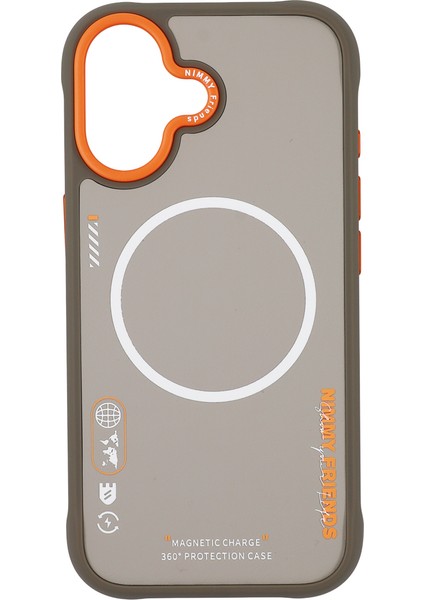 iPhone 17 Uyumlu Magsafe Özellikli Çift Renk Detaylı Cool Cute 2.0 Tasarım Kılıf 05A