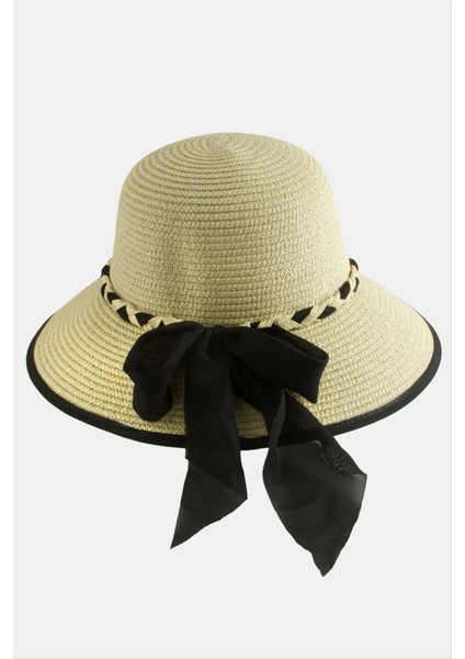 Msa-Shop Fiyong Örgülü Hasır Şapka-Toz Pembe