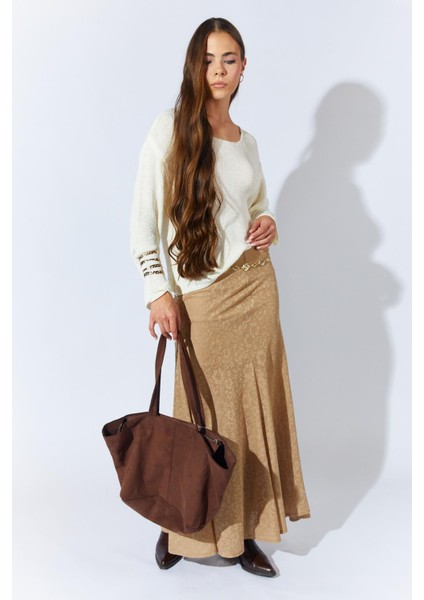 Kadın Bej Içi Mini Etekli Dilimli Tül Etek modelleri