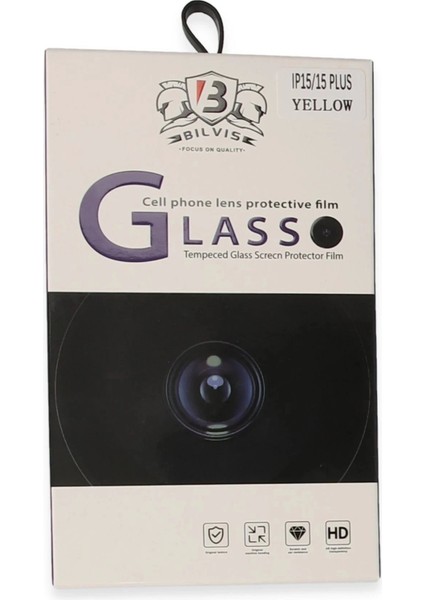 Bfs iPhone 15 Bilvis Titan Kamera Lens - Sarı modelleri