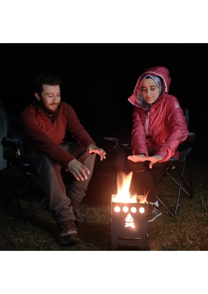 Xl Ateş Kutusu Çok Yakıtlı Taşınabilir Katlanır Kamp Ocağı Çınar Extreme