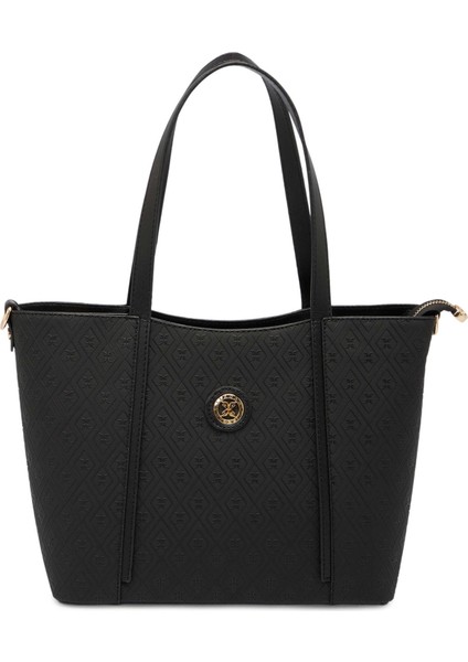 Siyah Print Kadın Omuz Çantası - S1WPR0000804-R0P