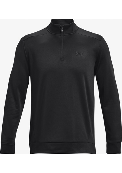 Fleece 1/4 Zip Erkek Siyah Günlük Sweatshirt.001