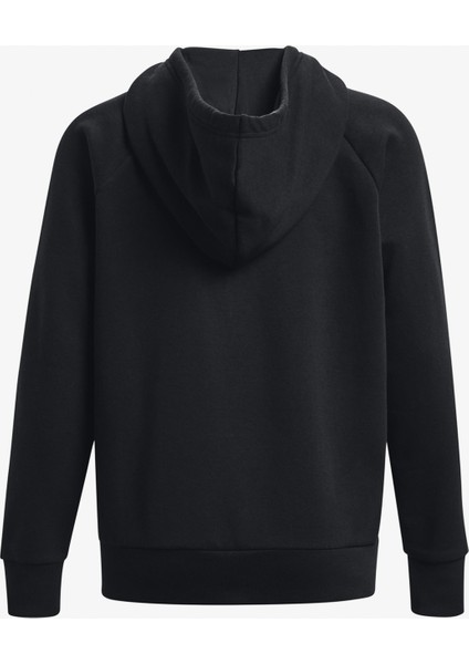 Rival Fleece Tam Boy Fermuarlı Kadın Siyah Kapüşonlu Üst.001