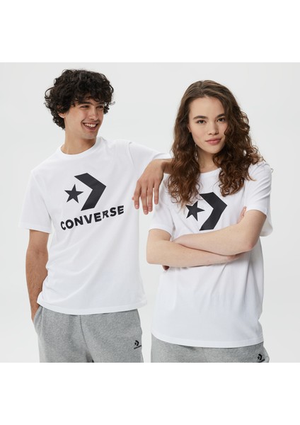 Go-To Star Chevron Standard-Fit Unisex Beyaz Günlük T-Shirt.102 indirimleri