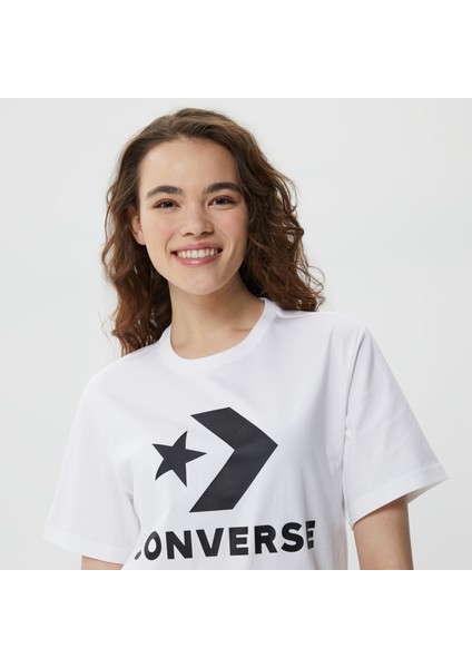 Go-To Star Chevron Standard-Fit Unisex Beyaz Günlük T-Shirt.102