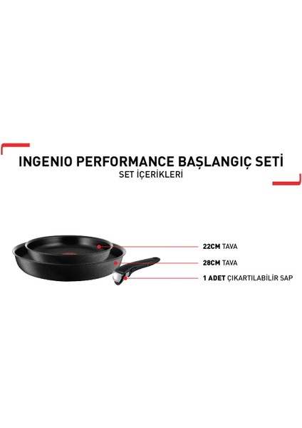 L65492 Ingenio Titanyum Performance Tanışma Tava Seti 3 Parça - 2100111219