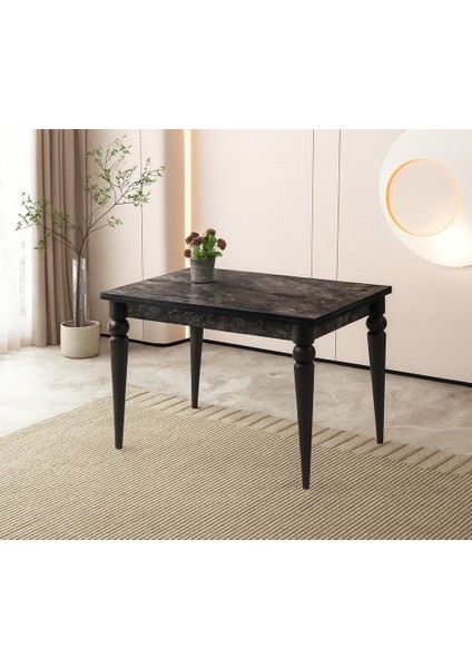 Yandan Açılır Büyüyen Yemek Masası Siyah Mermer Desenli 70X110CM Sadece Masa Fiyatıdır