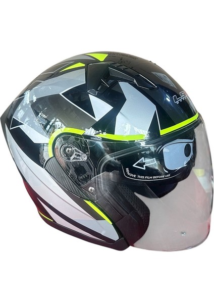 Yarım Kask Güneş Vizörlü Gri Siyah Medium (M)