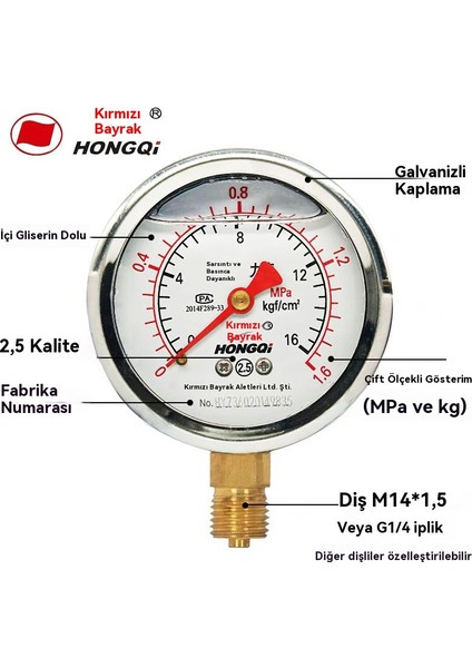 Sismik ve Su/basınç/damper Dirençli YND60 1,6 Mpa Sismik Basınç Göstergesi (Yurt Dışından) fırsatları