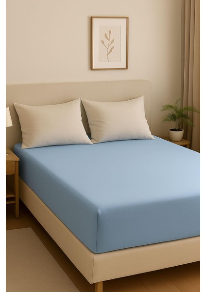 200 x 200 cm Battal Boy Düz Pamuklu Çift Kişilik Lastikli Fitted Penye Çarşaf fiyatları