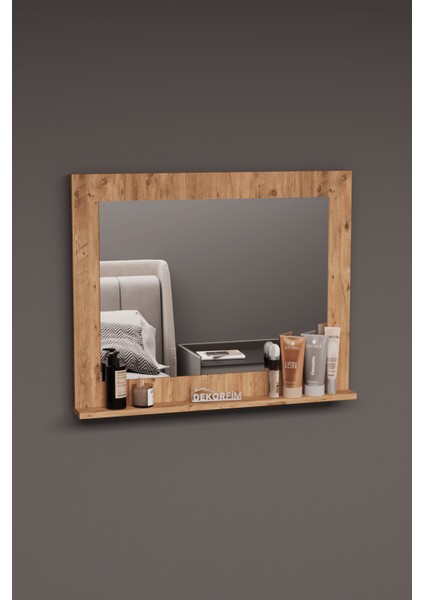 DF06102AC Raflı Dekoratif Duvar Aynası Makyaj Aynası