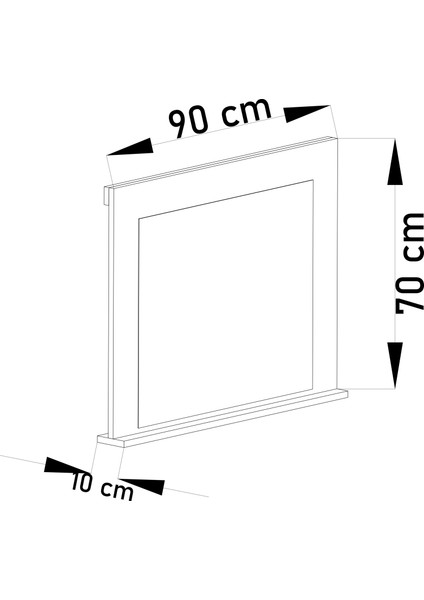 DF06102AC Raflı Dekoratif Duvar Aynası Makyaj Aynası indirimleri