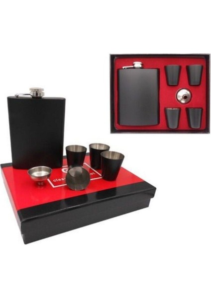 Isime Kişiye Özel Siyah Çelik Matara Hediye Seti Özel Kutusunda 4 Bardaklı Matara fiyatları