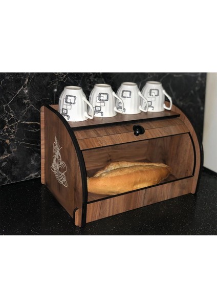 New Bread Box, Ekmeklik, Saklama Gözlü, Baharatlık Rafı, Dekoratif Demonte fırsatları