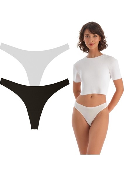 , Kadın Pamuklu Basic Tanga Külot, 2'li Paket