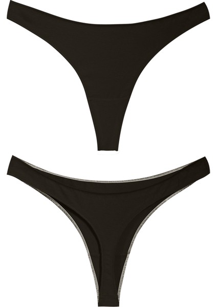 , Kadın Pamuklu Basic Tanga Külot, 2'li Paket