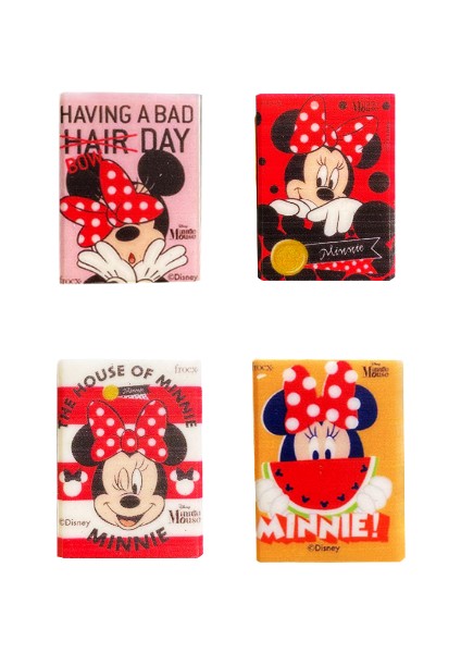 Mınnıe Baskılı Silgi 4'lü Set Sarı, Yeşil, Mavi, Kırmızı 40385