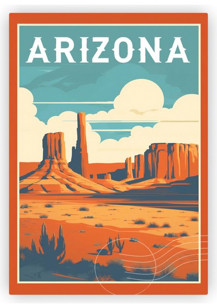 Arizona Retro Vintage Ahşap Poster 20X29 cm