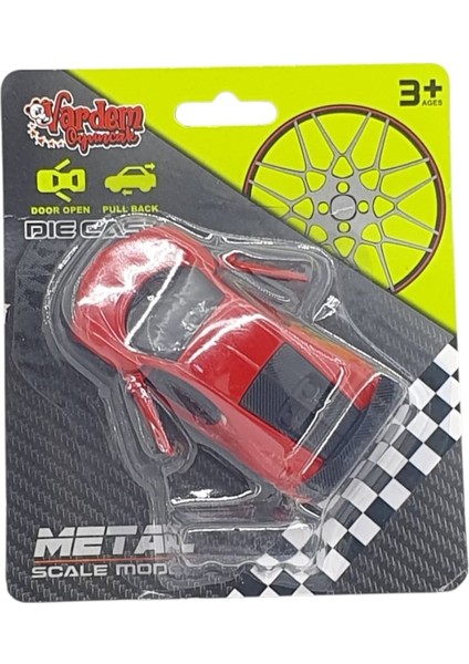 Çek Bırak Metal Küçük Arabalar 8 cm - 6411A - Kırmızı indirimleri