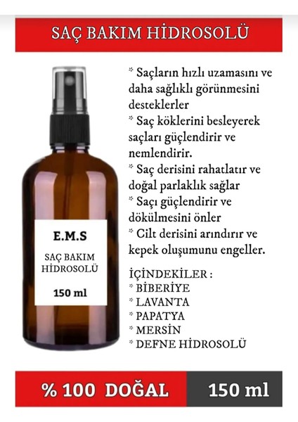 Saç Bakım Hidrosolü Saç Bakım Suyu. Hızlı Saç Uzatma Dökülme Kepeklenme.