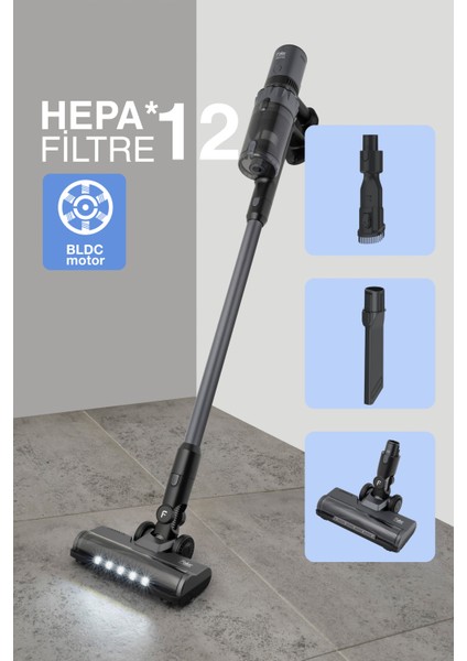 Shadow 7016 Gun Metal Kablosuz Şarjlı Elektrikli Süpürge