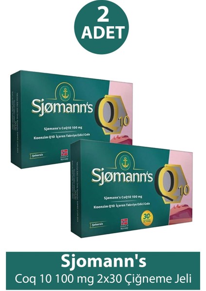 Asfstore Sjomann's Coq 10 100 Mg 30 Çiğneme Jeli 2 Adet