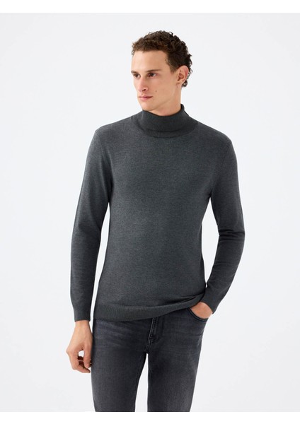 Regular Fit Antrasit Erkek Kazak LF2041623