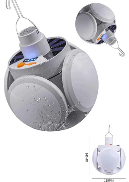 Msa-Shop Katlanabilir Askılı Kamp Lambası 5 Kanatlı Pratik Güneş Enerjili indirimleri