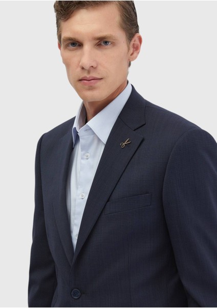 Indigo Mikro Modern Fit Yün Karışımlı Takım Elbise modelleri