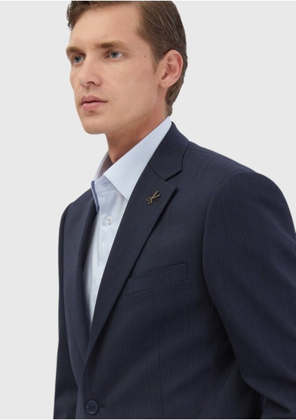 Indigo Mikro Modern Fit Yün Karışımlı Takım Elbise fırsatları