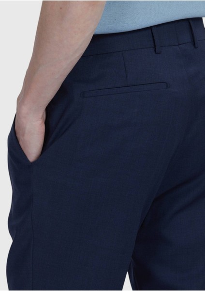 Lacivert Düz Kumaş Slim Fit Casual %100 Yün Pantolon indirimleri