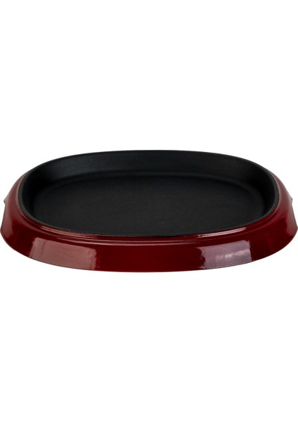 Döküm Oval Fajita Tabağı Ölçü 12X19CM.-BORDO