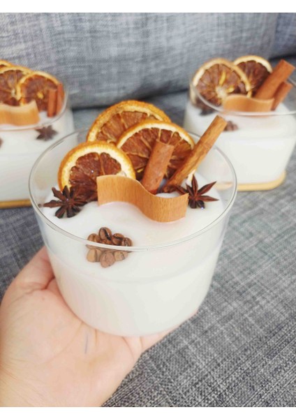 Dalga Çıtalı Kavanoz Mum Büyük Boy Soyawax,sonbahar Temalı Hediyelik,yeni Yil Yeni Ev Iş Hediyesi