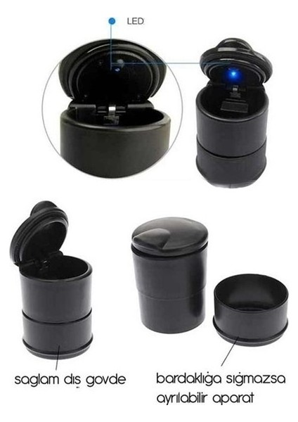 Lotus Eclat Uyumlu Mavi Işıklı Kapaklı Siyah Küllük-Kumbara fırsatları