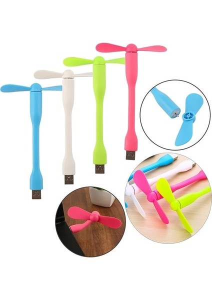 PM-20579 Taşınabilir Esnek USB Mini Fan Vantilatör (Powerbank - Laptop)